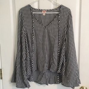 Mossimo Long Sleeve Gingham Top